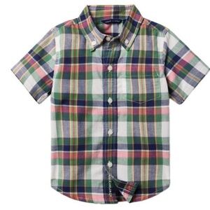 Janie and Jack Colorful Plaid Button Down Shirt